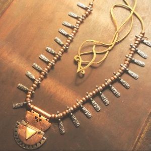NWOT Free People Tribal Necklace Copper Silver